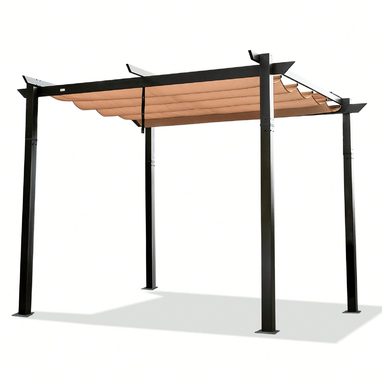 Outdoor Retractable Pergola With Weather-Resistant Canopy, Aluminum Garden Pergola Patio Grill Gazebo For Courtyard