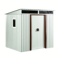 6ft X 5ft Outdoor Metal Storage Shed With Window White