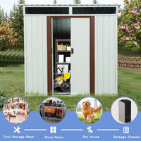 6ft X 5ft Outdoor Metal Storage Shed With Window White