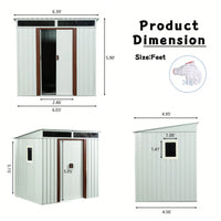 6ft X 5ft Outdoor Metal Storage Shed With Window White