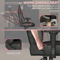 Ergonomic PC Gaming Chair with Lumbar Support and Adjustable Headrest for Office Use Flip Up Arms PU Leather High Back Executive Chair