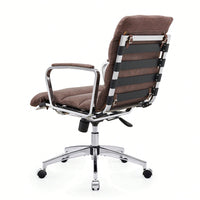 Modern Swivel Office Desk Chair Luxury Executive Boss Ergonomic Computer Chair Armrest Brown Color Metal Frame Office Chair