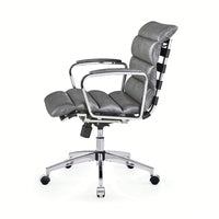 Modern Swivel Office Desk Chair Luxury Executive Boss Ergonomic Computer Chair Armrest Brown Color Metal Frame Office Chair