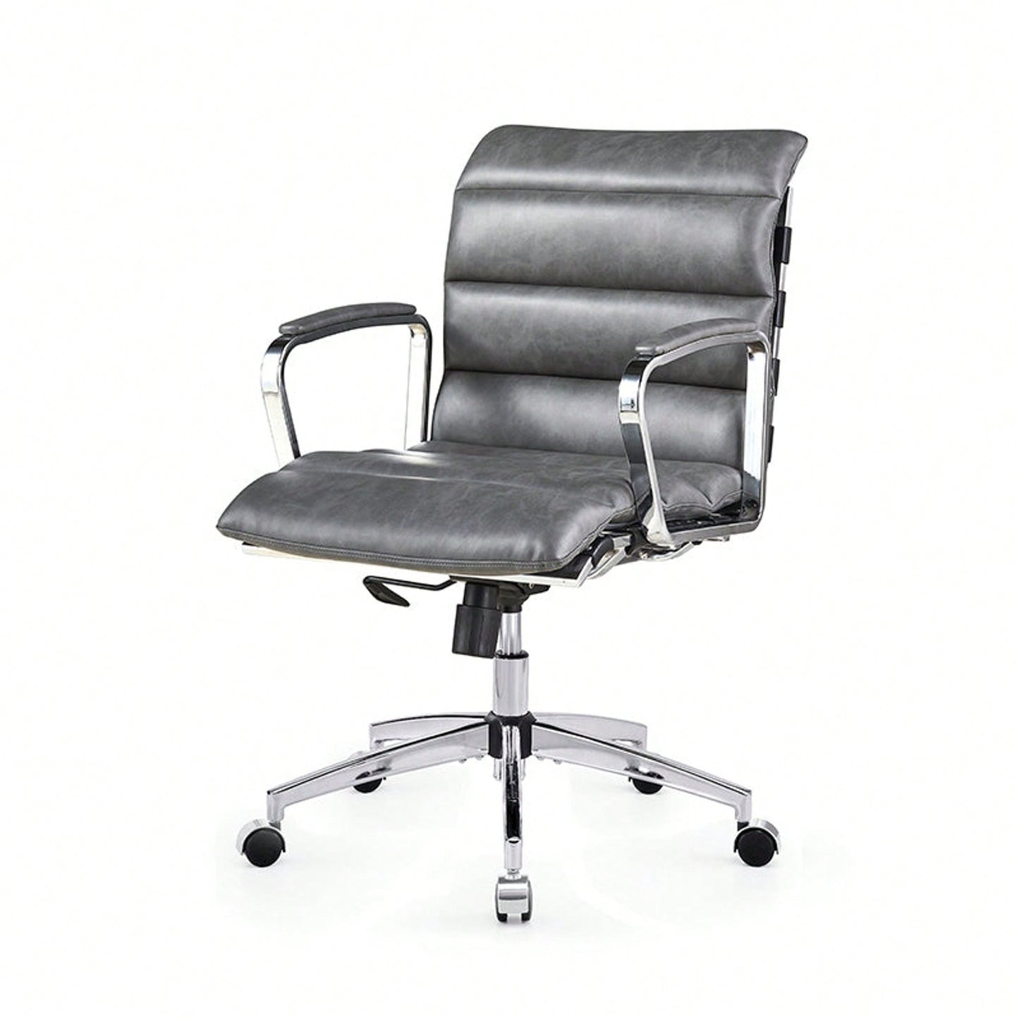 Modern Swivel Office Desk Chair Luxury Executive Boss Ergonomic Computer Chair Armrest Brown Color Metal Frame Office Chair