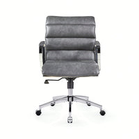 Modern Swivel Office Desk Chair Luxury Executive Boss Ergonomic Computer Chair Armrest Brown Color Metal Frame Office Chair