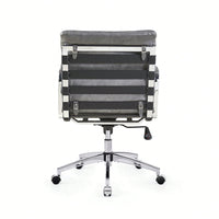 Modern Swivel Office Desk Chair Luxury Executive Boss Ergonomic Computer Chair Armrest Brown Color Metal Frame Office Chair