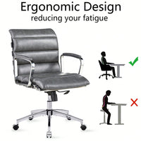 Modern Swivel Office Desk Chair Luxury Executive Boss Ergonomic Computer Chair Armrest Brown Color Metal Frame Office Chair