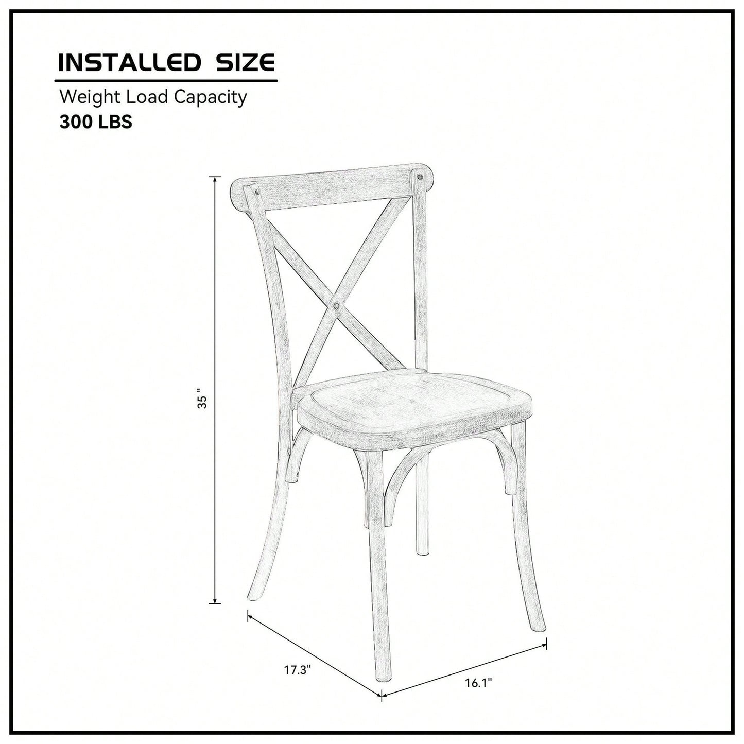 2-Pack Resin X-Back Chair, Dining Chair Furniture 2-Pack, Modern Farmhouse Cross Back Chair For Kitchen