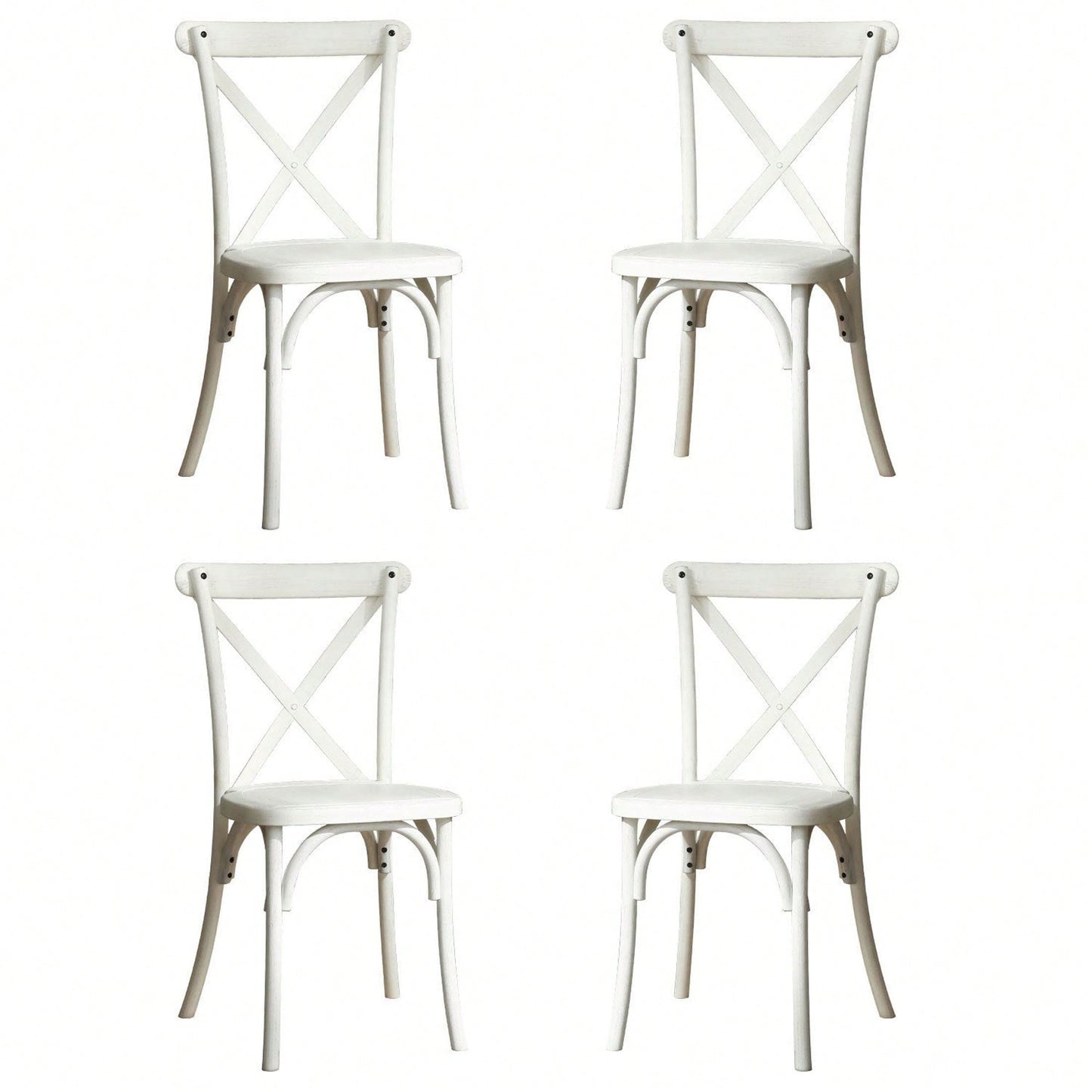 4-Pack Resin X-Back Chair,Mid Century Chair Modern Farmhouse Cross Back Chair For Kitchen