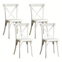 4-Pack Resin X-Back Chair,Mid Century Chair Modern Farmhouse Cross Back Chair For Kitchen