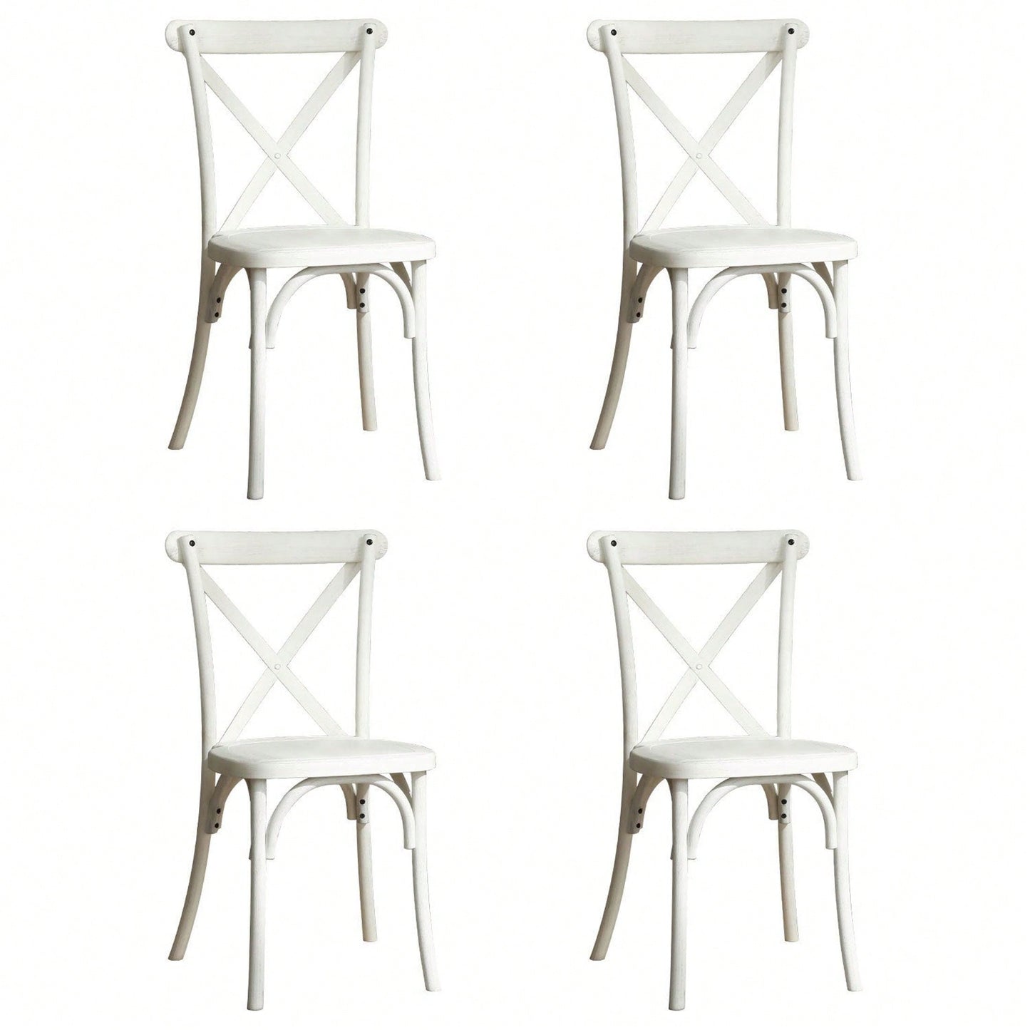 4-Pack Resin X-Back Chair,Mid Century Chair Modern Farmhouse Cross Back Chair For Kitchen