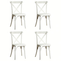 4-Pack Resin X-Back Chair,Mid Century Chair Modern Farmhouse Cross Back Chair For Kitchen