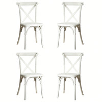 4-Pack Resin X-Back Chair,Mid Century Chair Modern Farmhouse Cross Back Chair For Kitchen