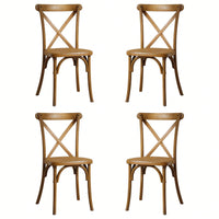 4-Pack Resin X-Back Chair,Mid Century Chair Modern Farmhouse Cross Back Chair For Kitchen