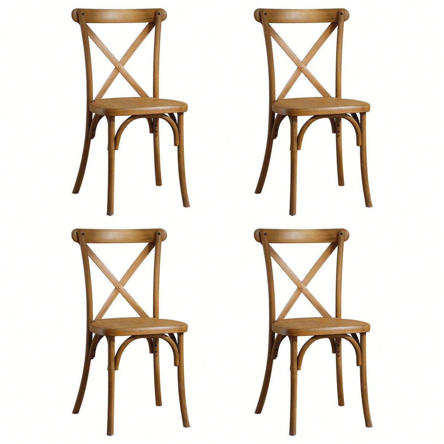 4-Pack Resin X-Back Chair,Mid Century Chair Modern Farmhouse Cross Back Chair For Kitchen