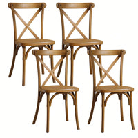 4-Pack Resin X-Back Chair,Mid Century Chair Modern Farmhouse Cross Back Chair For Kitchen