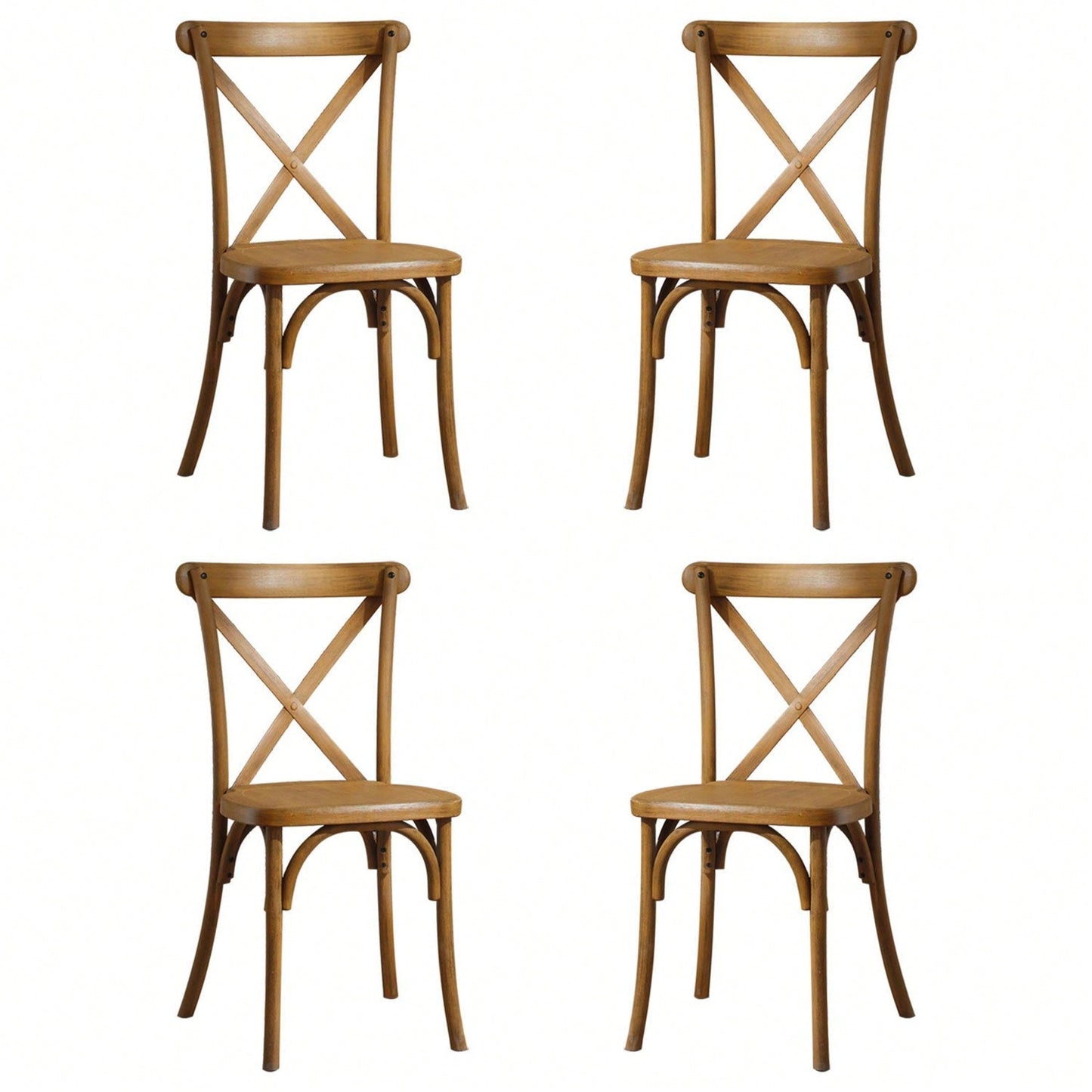 4-Pack Resin X-Back Chair,Mid Century Chair Modern Farmhouse Cross Back Chair For Kitchen