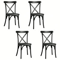 4-Pack Resin X-Back Chair,Mid Century Chair Modern Farmhouse Cross Back Chair For Kitchen