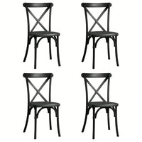 4-Pack Resin X-Back Chair,Mid Century Chair Modern Farmhouse Cross Back Chair For Kitchen