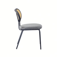 Modern Simple Style Dining Chair PU Leather Black Metal Pipe PP Back Dining Room Furniture Chair Set Of 2