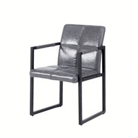 Modern European Style Dining Chair PU Leather Black Metal Pipe Dining Room Furniture Chair Set Of 2