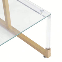 2-Tier Acrylic Glass End Table For Living Room&Bedroom