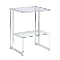 2-Tier Acrylic Glass End Table For Living Room&Bedroom