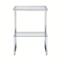 2-Tier Acrylic Glass End Table For Living Room&Bedroom