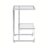 2-Tier Acrylic Glass End Table For Living Room&Bedroom