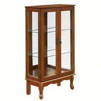 Lighted Curio Diapaly Cabinet With Adjustable Shelves And Mirrored Back Panel, Tempered Glass Doors ( 3 Tier)