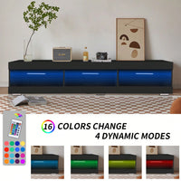 Modern LED TV Stand Entertainment Center With Storage And Glass Shelves High Glossy TV Cabinet Table For Living Room Bedroom