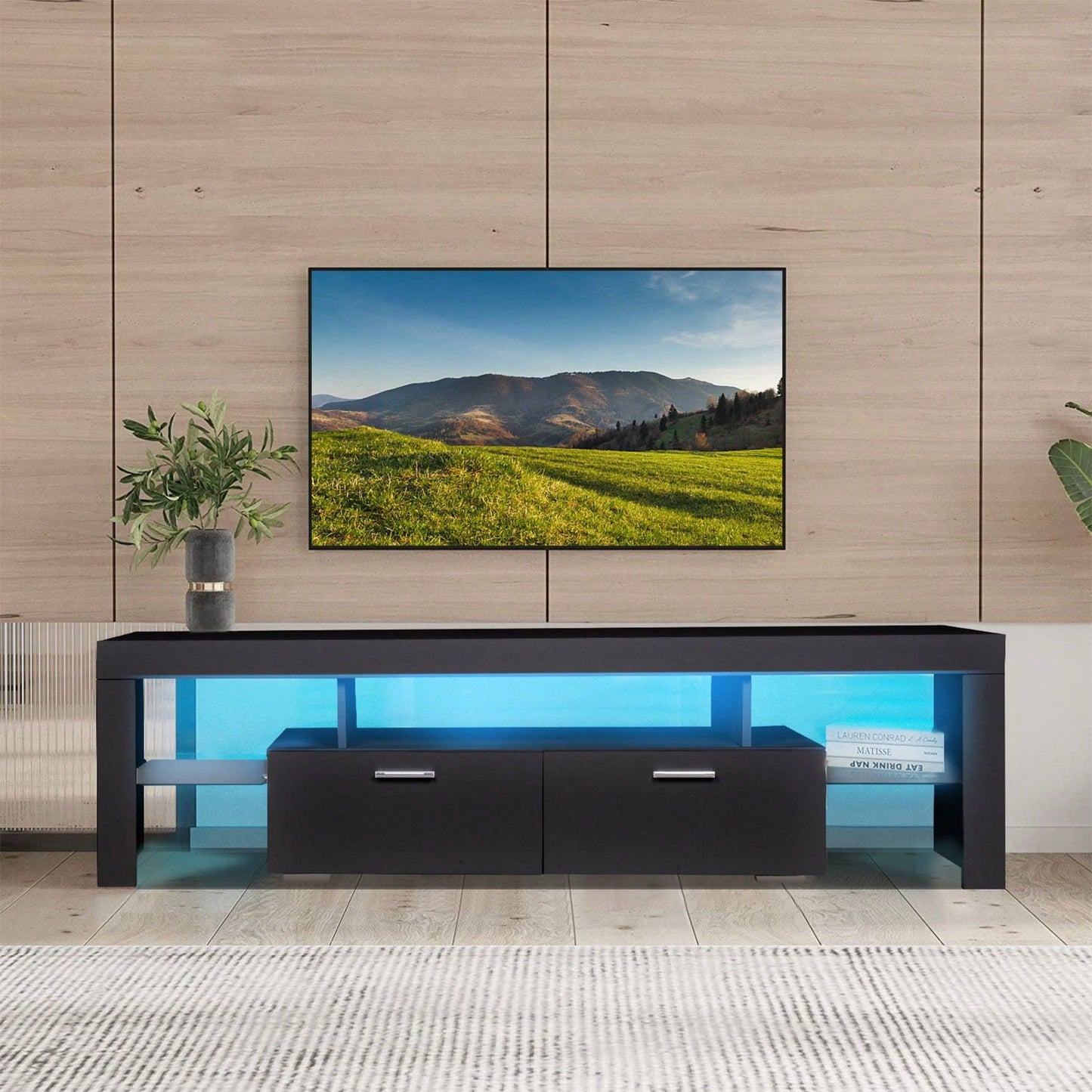 Modern TV Stand With Storage Entertainment Center With Drawer TV Cabinet For Up To 75 Inch For Gaming Living Room Bedroom