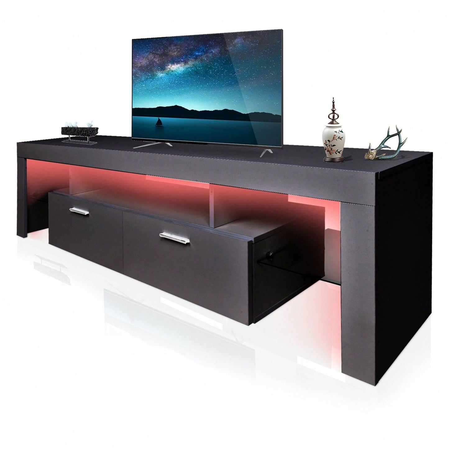 Modern TV Stand With Storage Entertainment Center With Drawer TV Cabinet For Up To 75 Inch For Gaming Living Room Bedroom