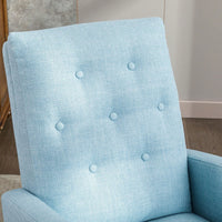 High Back Rocking Chair Nursery Chair .Comfortable Rocker Fabric Padded Seat .Modern High Back Armchair