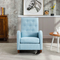 High Back Rocking Chair Nursery Chair .Comfortable Rocker Fabric Padded Seat .Modern High Back Armchair