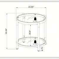 Contemporary Acrylic End Table, Side Table With Tempered Glass Top, Chrome/Silver End Table For Living Room&Bedroom