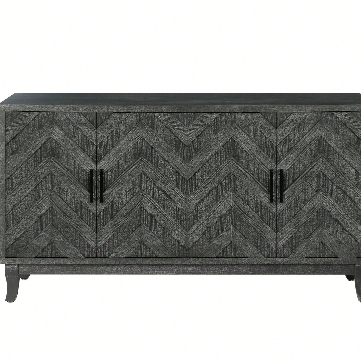 4 Doors Storage Wooden Cabinets,Lacquered Accent Storage Console Table Sideboard For Entryway,Living Room