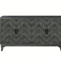 4 Doors Storage Wooden Cabinets,Lacquered Accent Storage Console Table Sideboard For Entryway,Living Room
