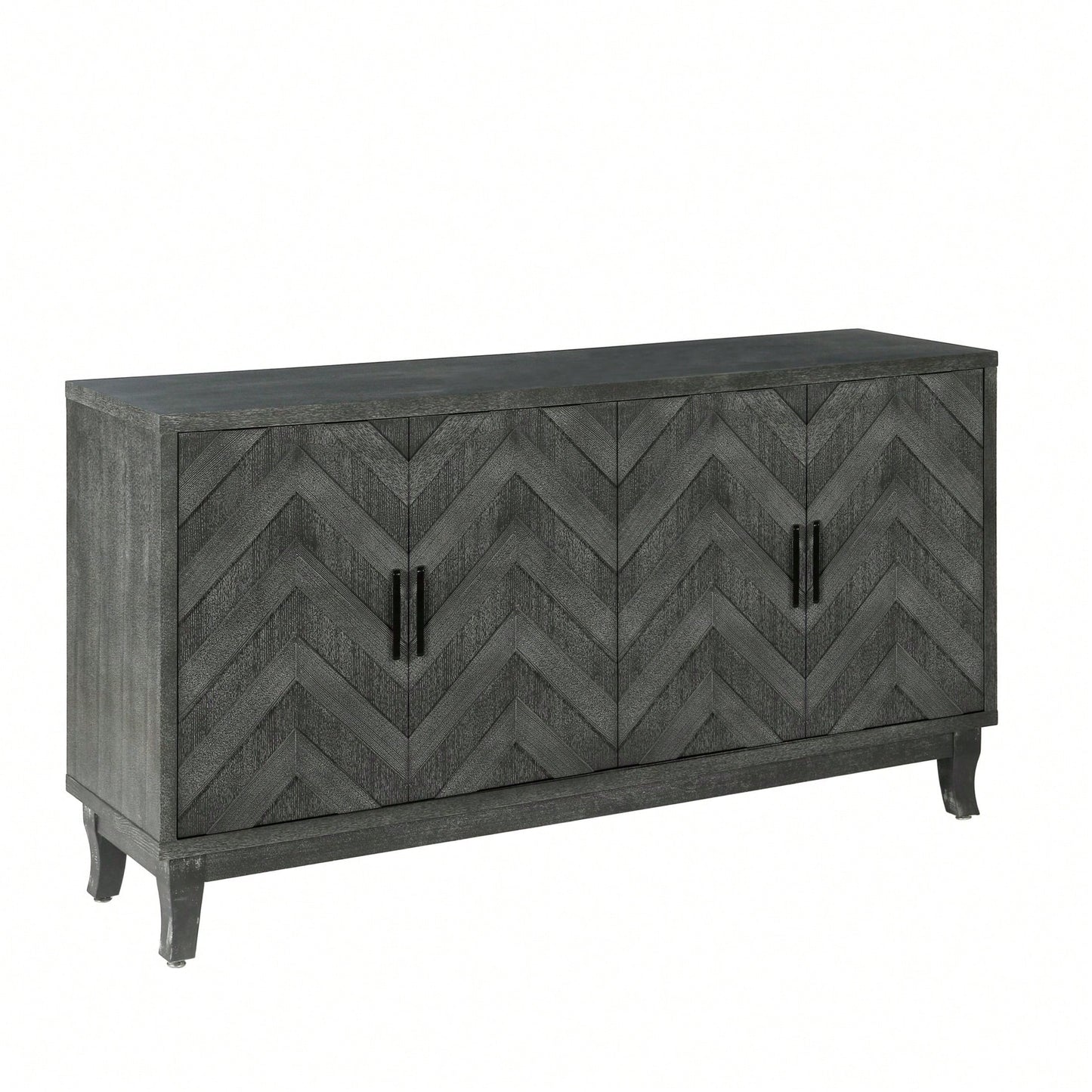 4 Doors Storage Wooden Cabinets,Lacquered Accent Storage Console Table Sideboard For Entryway,Living Room