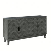 4 Doors Storage Wooden Cabinets,Lacquered Accent Storage Console Table Sideboard For Entryway,Living Room