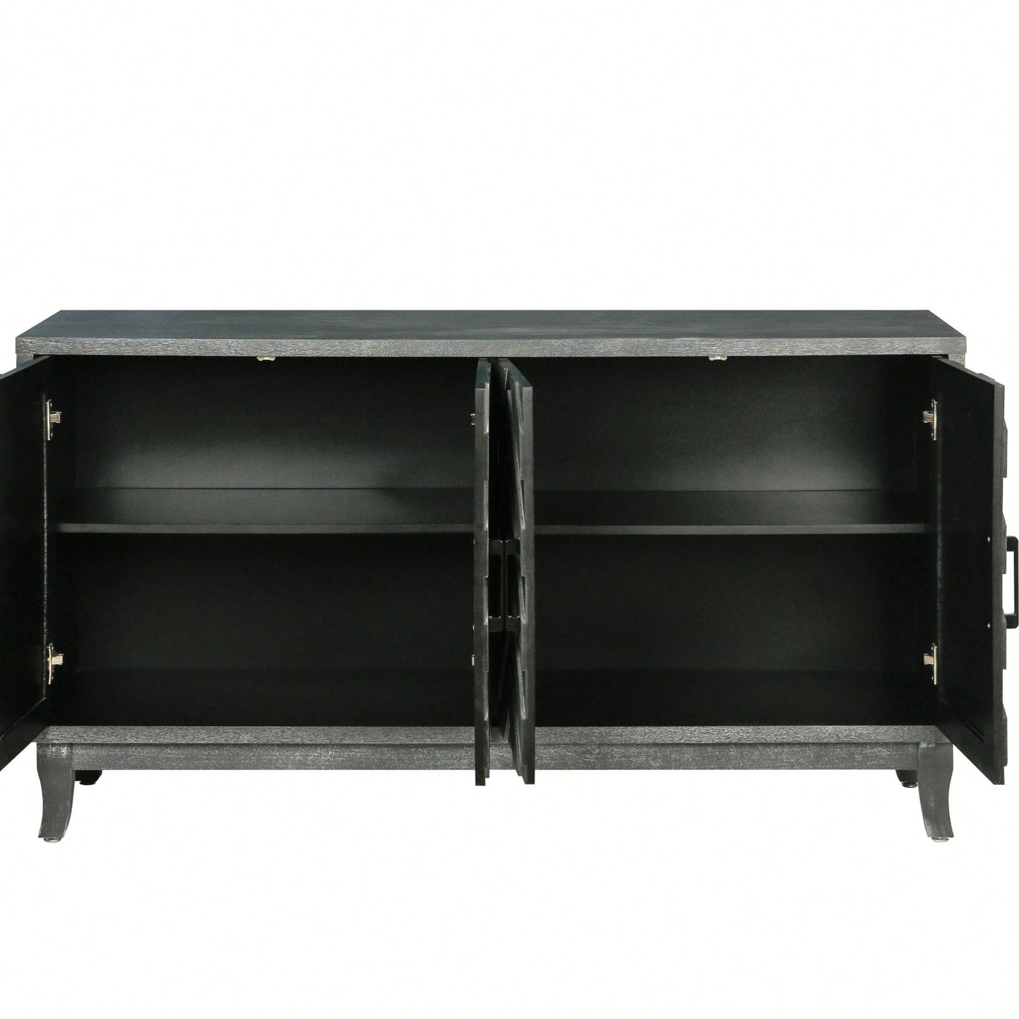 4 Doors Storage Wooden Cabinets,Lacquered Accent Storage Console Table Sideboard For Entryway,Living Room