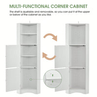 Tall Bathroom Corner Cabinet, Freestanding Storage Cabinet With Doors And Adjustable Shelves