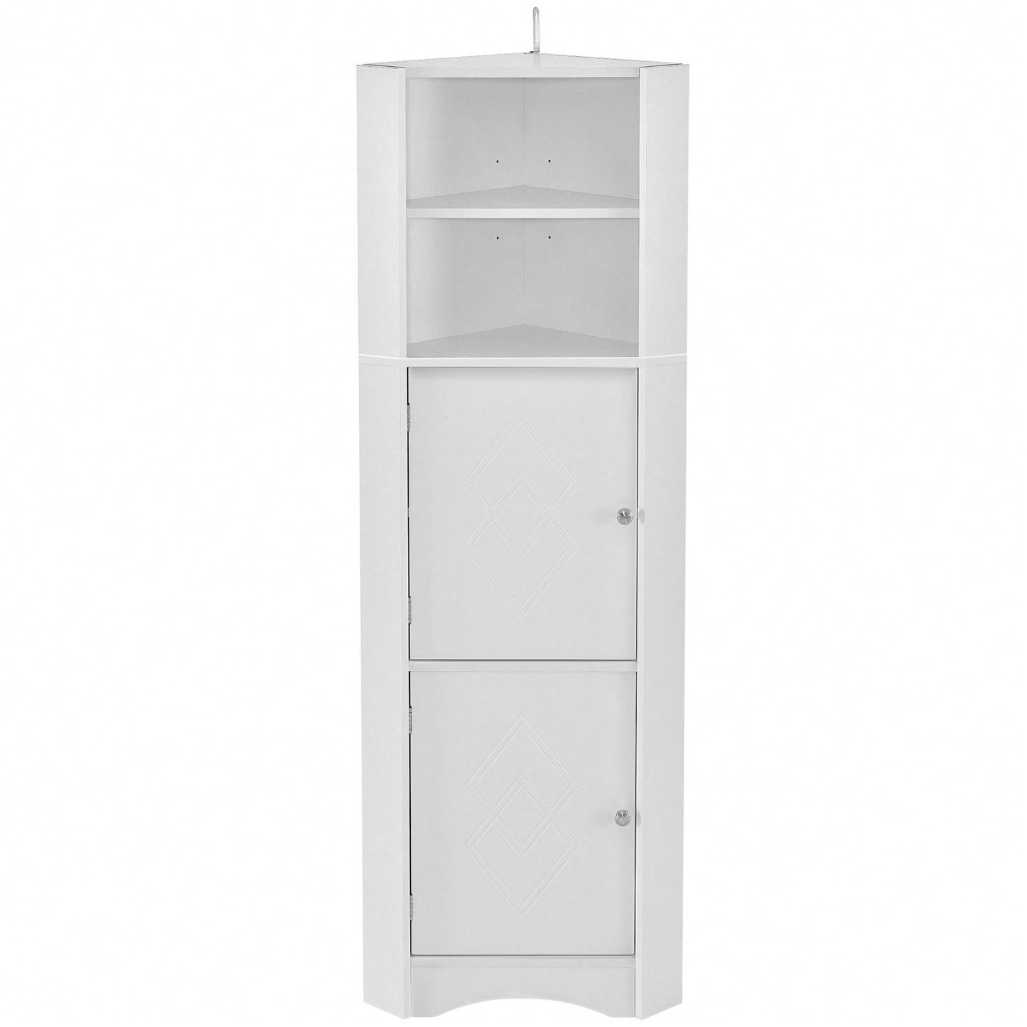 Tall Bathroom Corner Cabinet, Freestanding Storage Cabinet With Doors And Adjustable Shelves