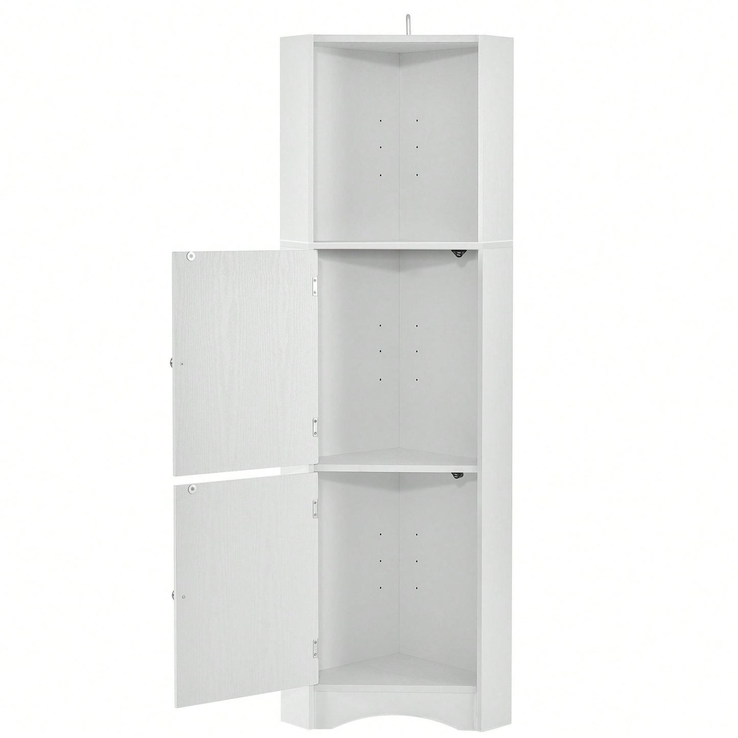 Tall Bathroom Corner Cabinet, Freestanding Storage Cabinet With Doors And Adjustable Shelves