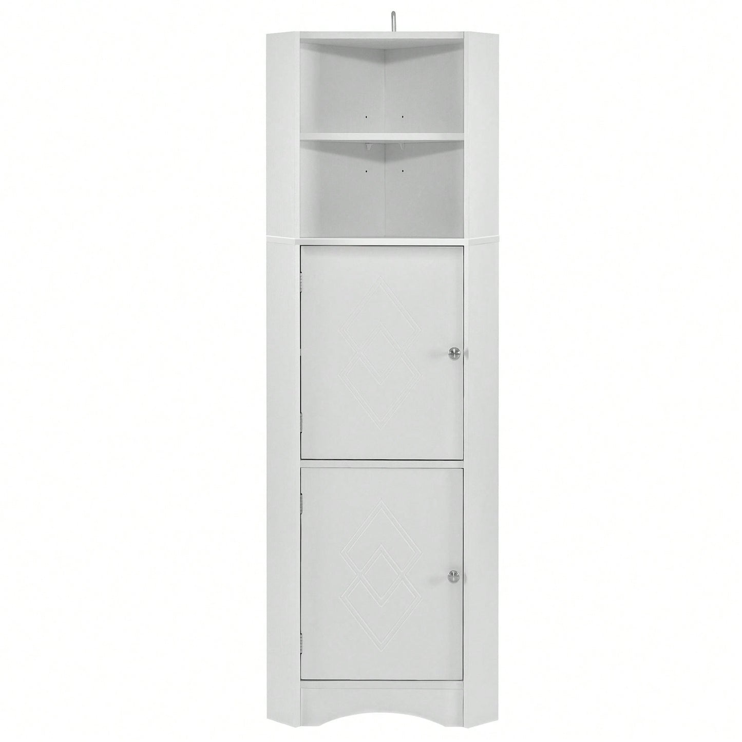 Tall Bathroom Corner Cabinet, Freestanding Storage Cabinet With Doors And Adjustable Shelves