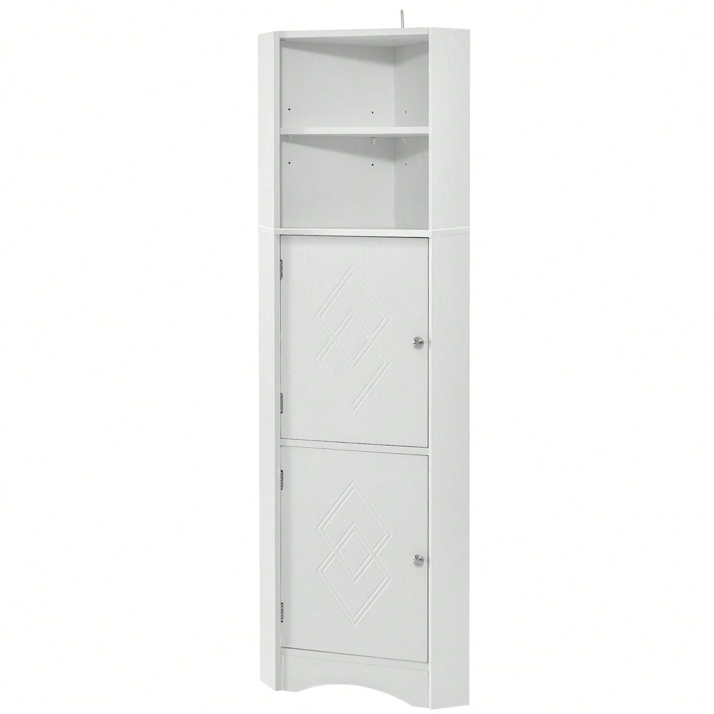 Tall Bathroom Corner Cabinet, Freestanding Storage Cabinet With Doors And Adjustable Shelves