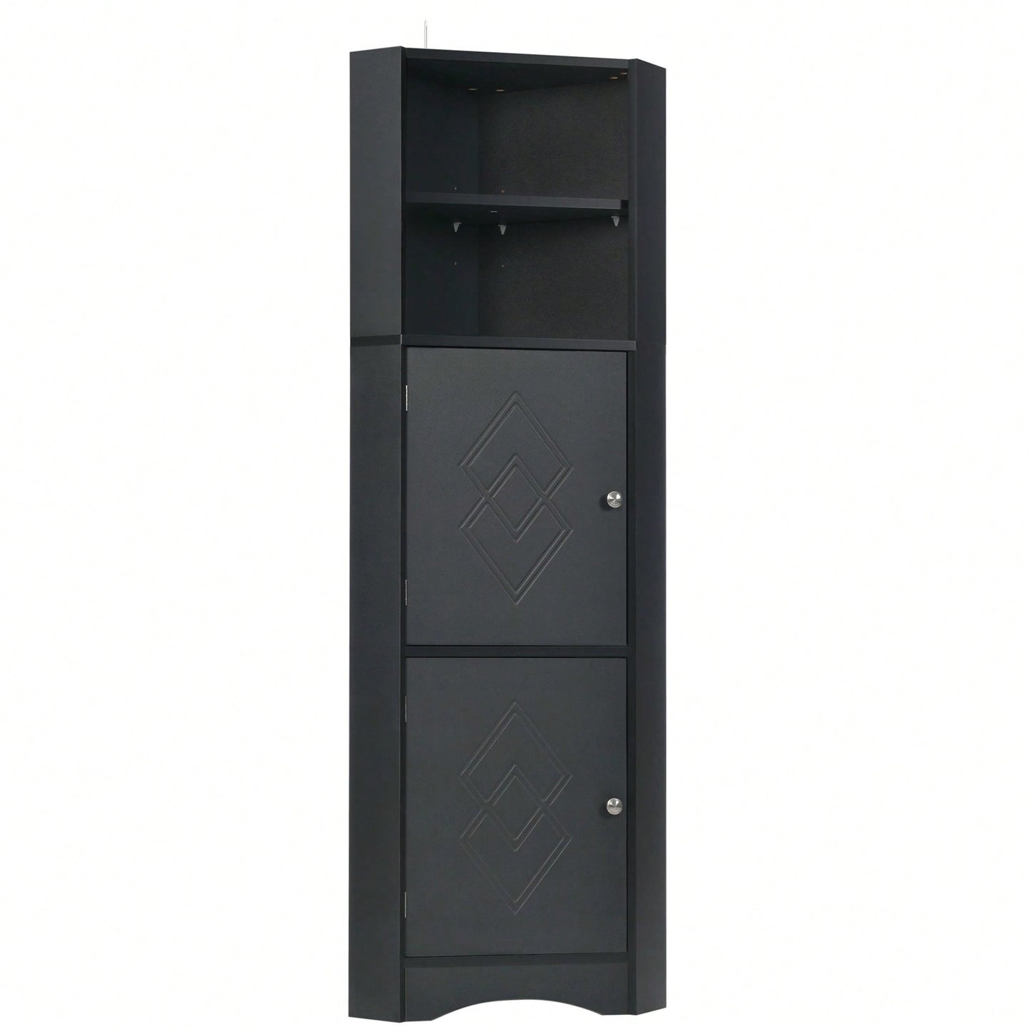 Tall Bathroom Corner Cabinet, Freestanding Storage Cabinet With Doors And Adjustable Shelves