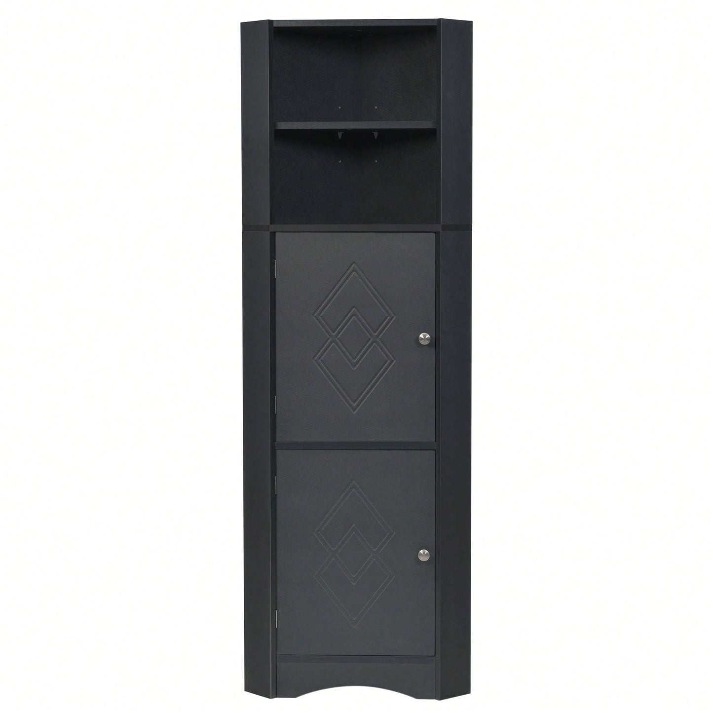 Tall Bathroom Corner Cabinet, Freestanding Storage Cabinet With Doors And Adjustable Shelves