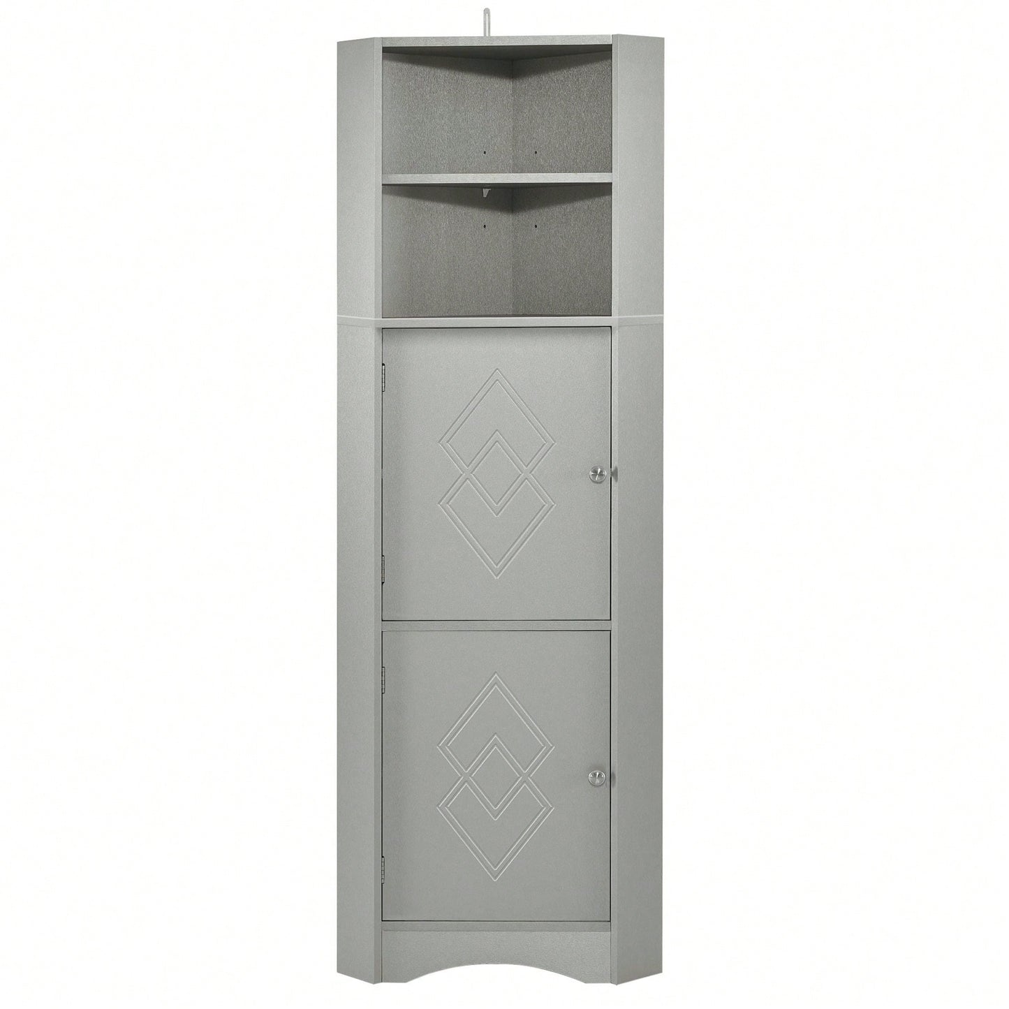 Tall Bathroom Corner Cabinet, Freestanding Storage Cabinet With Doors And Adjustable Shelves