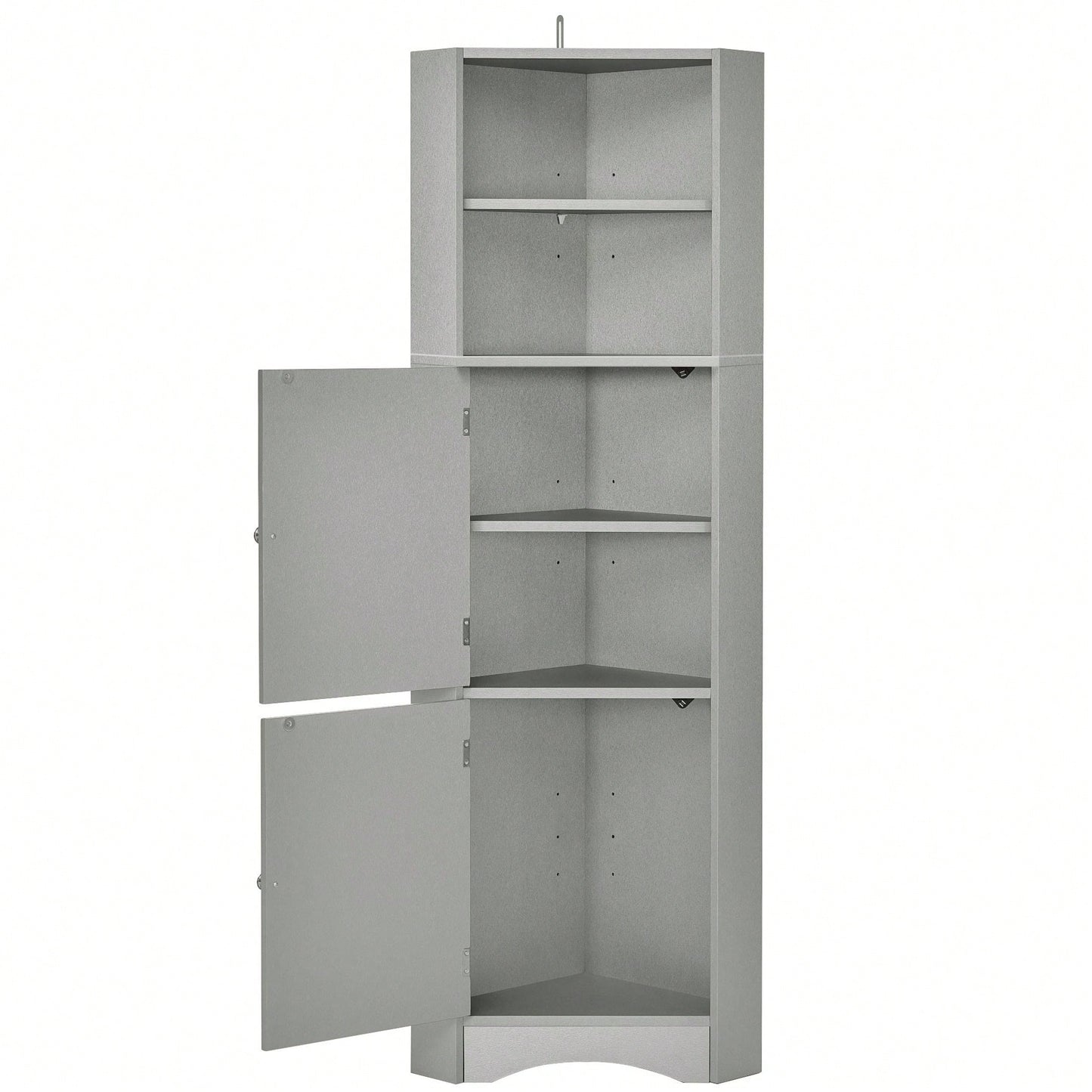 Tall Bathroom Corner Cabinet, Freestanding Storage Cabinet With Doors And Adjustable Shelves